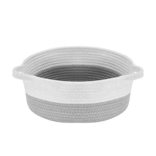 Ecolysium Cotton Woven Rope Basket - Grey (Large)