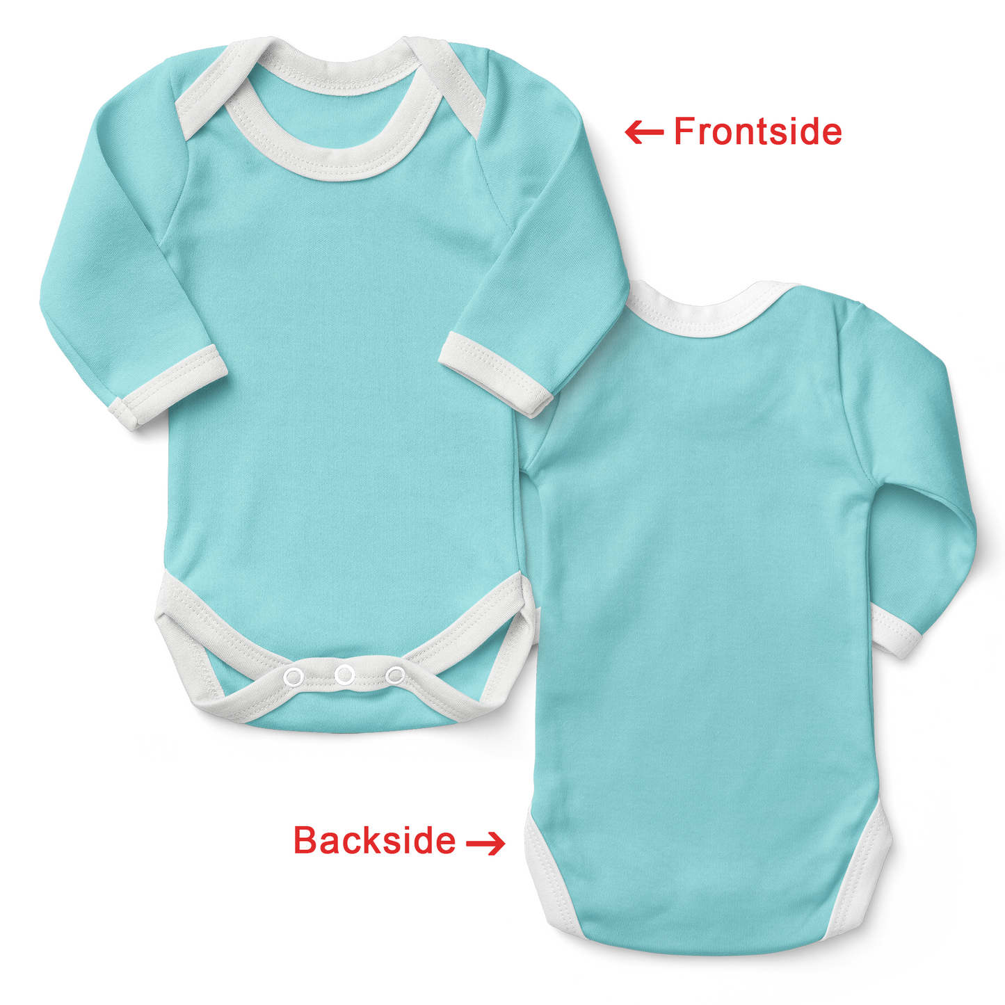 [Custom TEXT] Endanzoo Organic Baby Bodysuit Long Sleeve I Sports Team I Front & Back