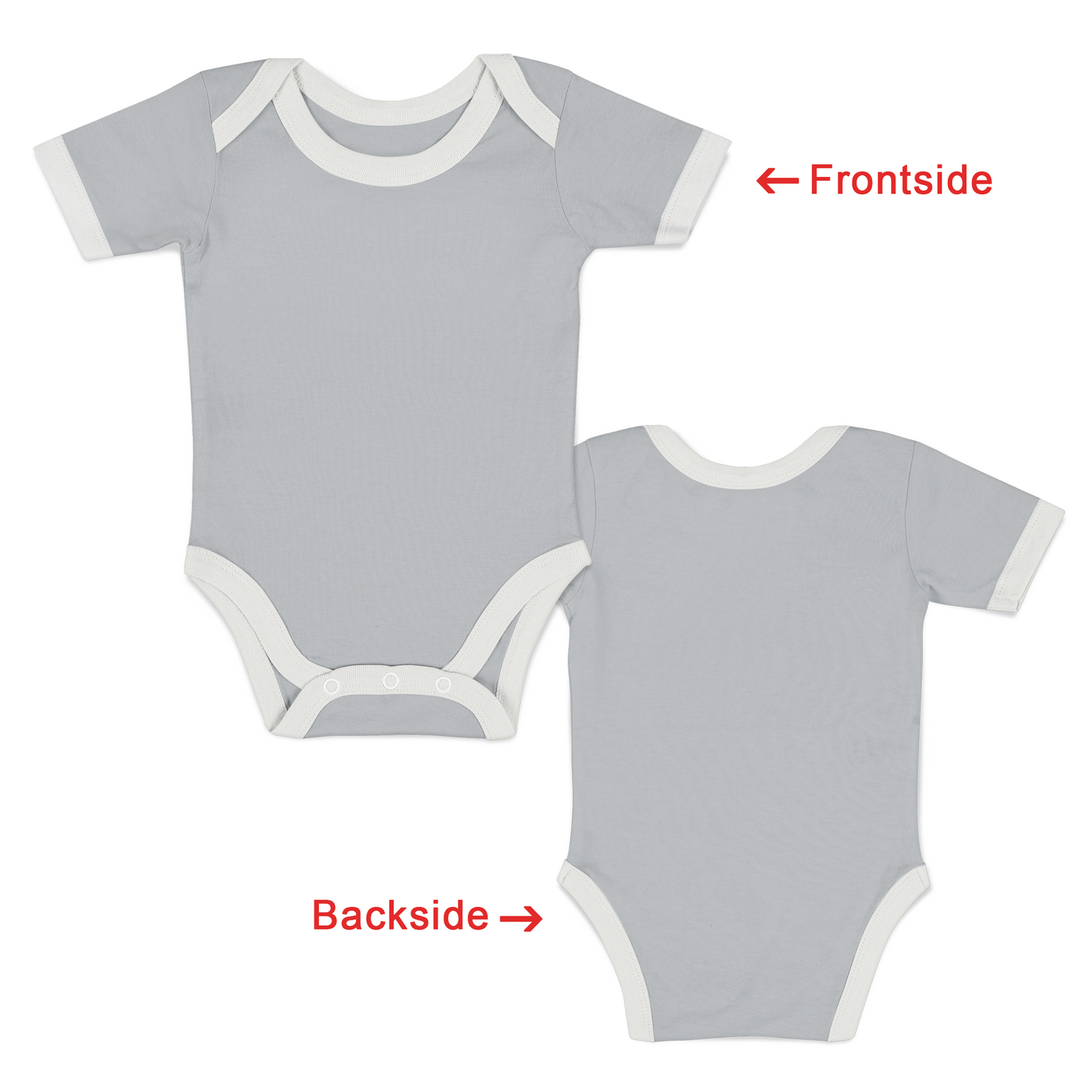 [Custom TEXT] Endanzoo Organic Baby Bodysuit Short Sleeve I Sports Team I Front & Back