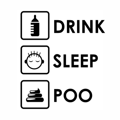 Endanzoo Organic Baby Bodysuit - Drink Sleep Poo
