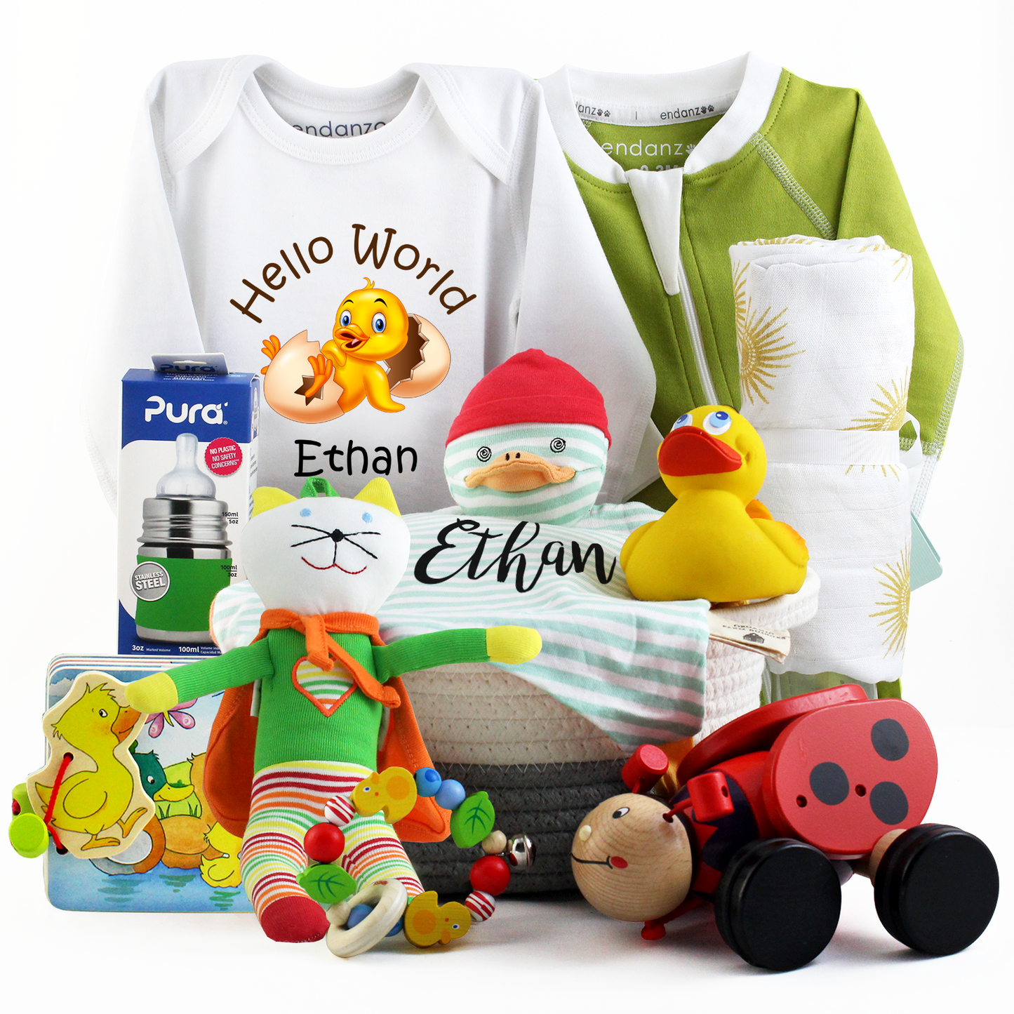Zeronto Baby Gift Basket - Happy Duckling & Friends