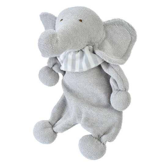 Under The Nile Organic Cotton Lovey Blankie - Elephant (Grey)