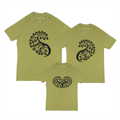 Matching Family Organic Tee Shirts - Family Tree Love (Green)