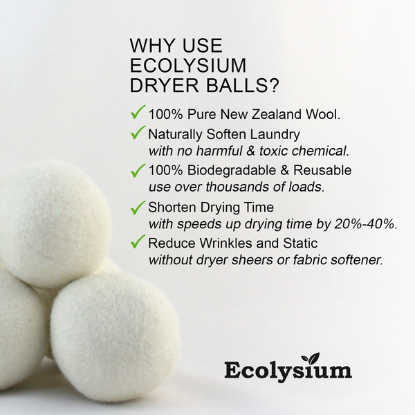 Ecolysium Wool Dryer Balls (6-Pack)
