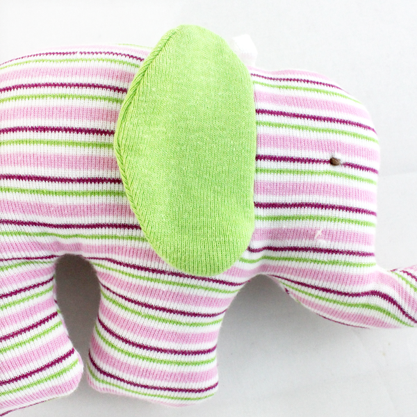 Under The Nile Organic Scrappy Elephant (Pink Stripe/ Green Ears)