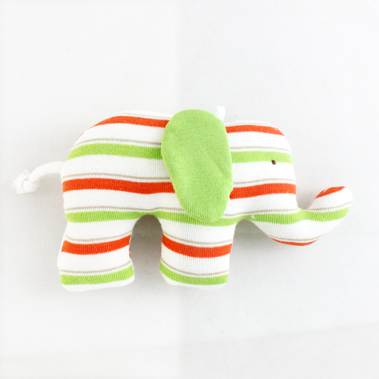 Under The Nile Organic Scrappy Elephant (Green & Orange Stripe/ Green Ears)
