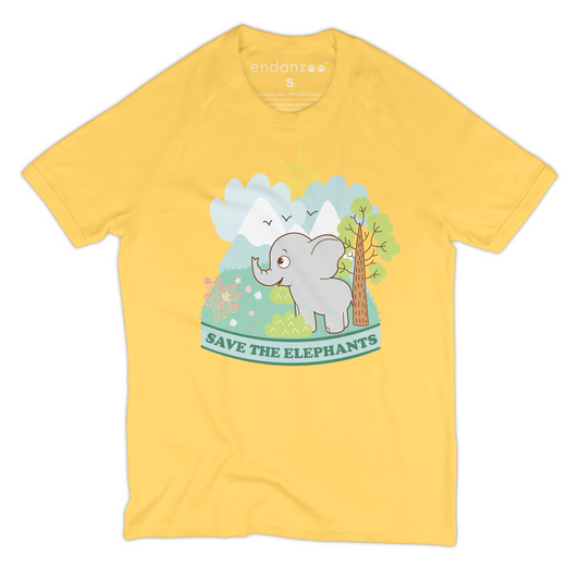 Endanzoo Organic Kids Tee Shirt - Elephant In A Wonderful World ( Short Sleeve)