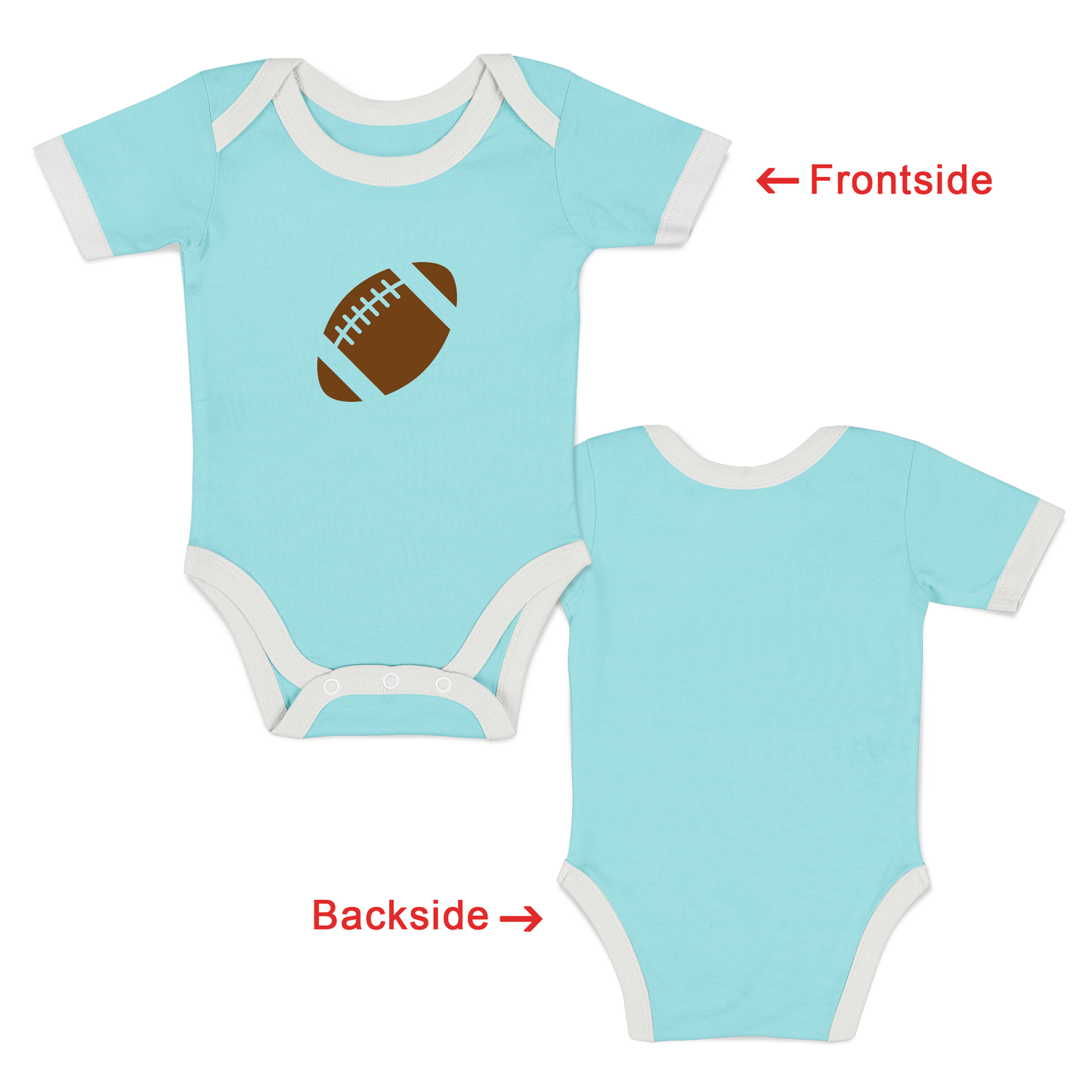 [Custom] Endanzoo Organic Baby Bodysuit Short Sleeve I Football Team I Front & Back