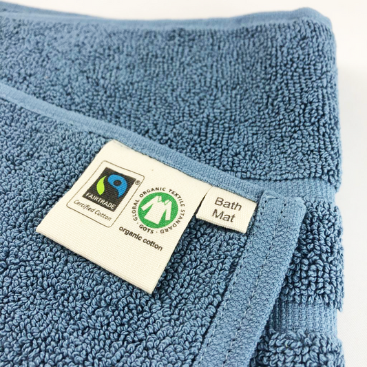 Glo Fairtrade & Organic Bath Mat (Faded Denim)