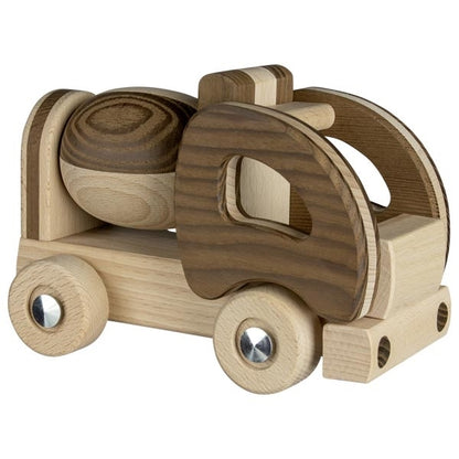 Goki Nature Wooden Cement Mixer Vehicle Toy