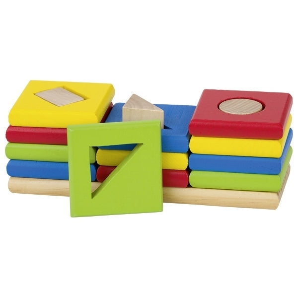 Goki Wooden Shape and Sorting Game / Colour Assorting Board (Multi-color)