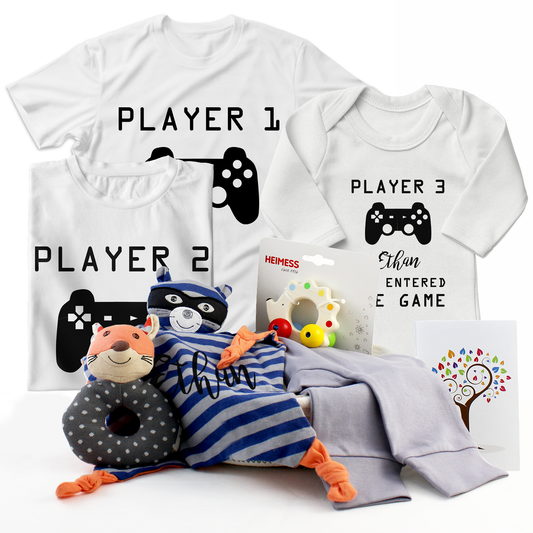 Zeronto Baby Gift Basket - Gamer Family (Mom, Dad, & Baby)