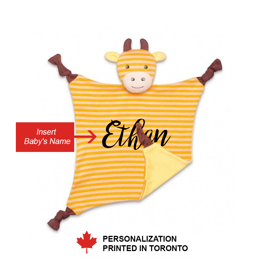 Wrapped with Muslin Swaddle Blanket (Jungle Friends) + Blankie Toy (Yellow Giraffe)