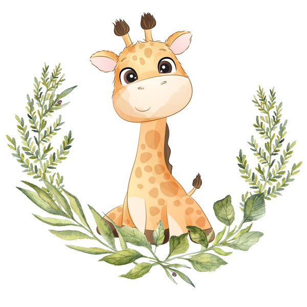 [Personalized] Endanzoo Organic Long Sleeves Baby Bodysuit - Giraffe