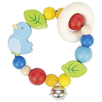 Heimess Wooden Rattles - Touch Ring Elastic Bird