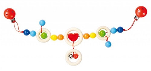 Heimess Pram Stroller Chain Toy - Heart with Clips