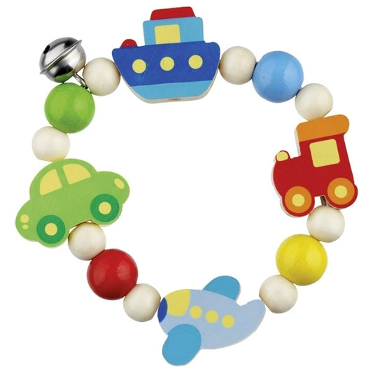 Heimess Wooden Rattles - Touch Ring Elastic Vehicles