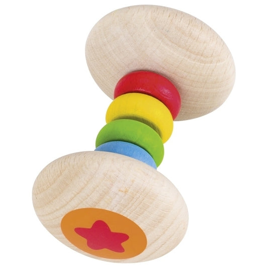 Heimess Wooden Rattles - Touch Ring Rainbow Stick