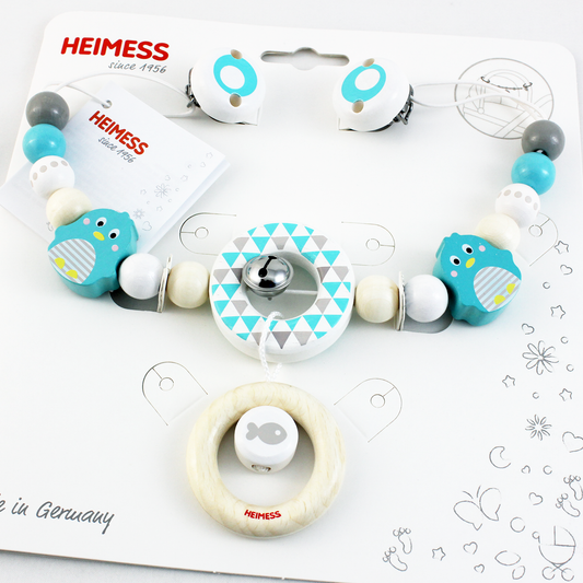 Heimess Pram Stroller Chain Toy - Penguin with Clips