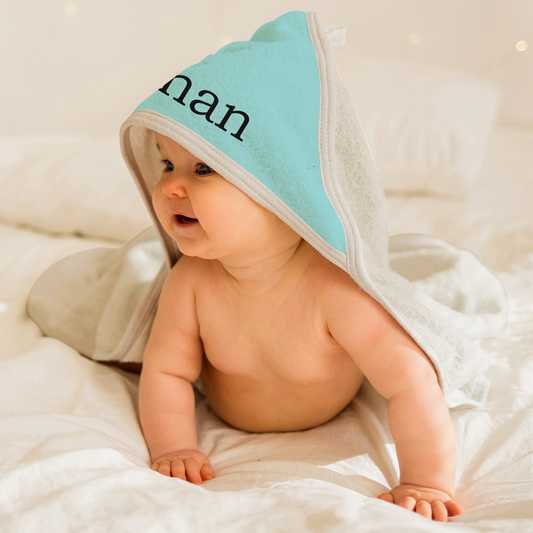 [Personalized] Endanzoo Organic Baby Hooded Towel - Aqua
