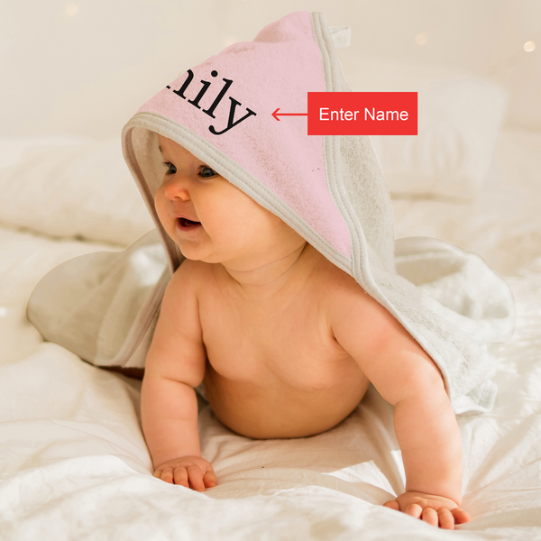 [Personalized] Endanzoo Organic Baby Hooded Towel - Pink