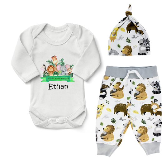 Endanzoo Home Coming Newborn Organic Gift Set - Safari Hugs