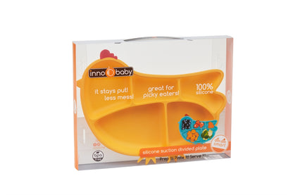 Innobaby Silicone Suction Divided Platter - Yellow Chicken