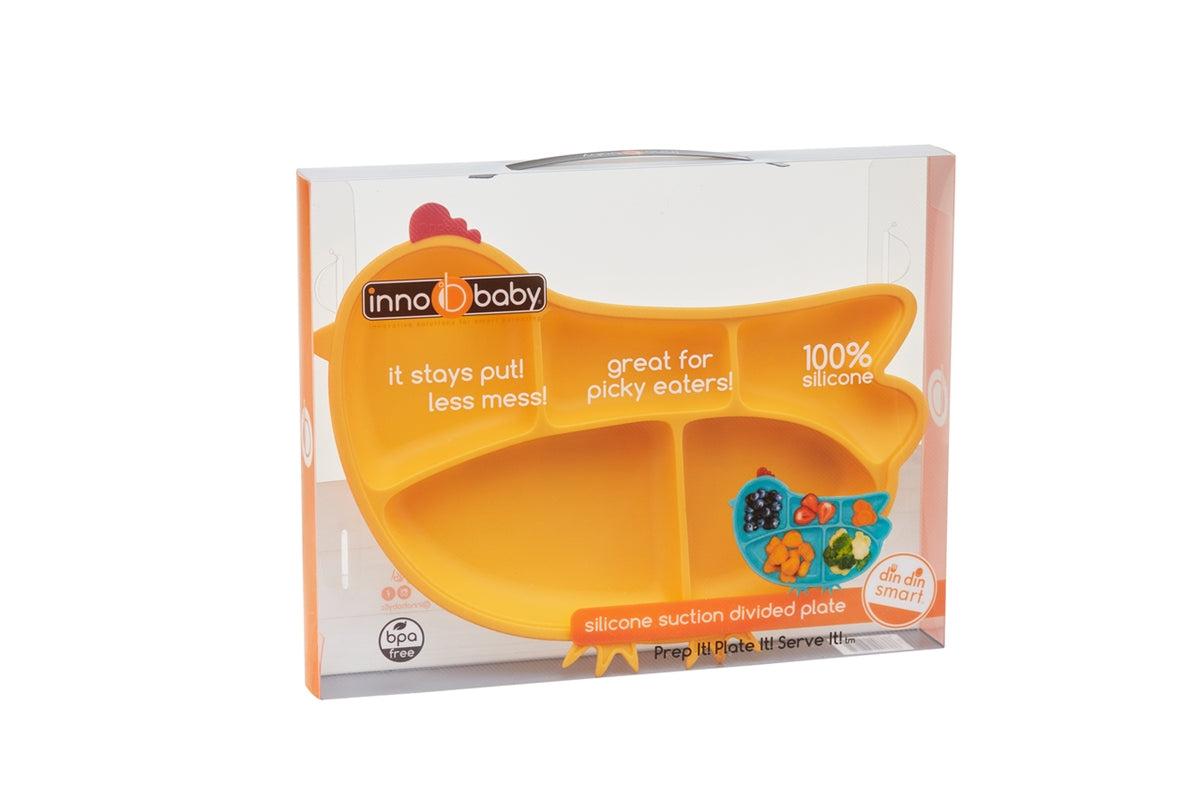 Innobaby Silicone Suction Divided Platter - Yellow Chicken