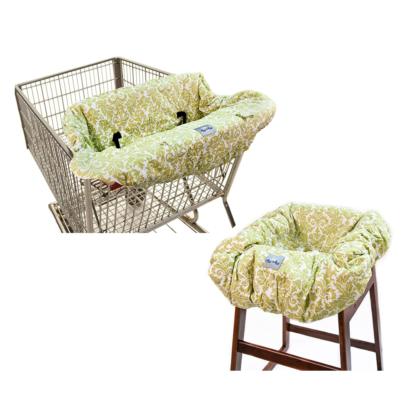Itzy Ritzy Ritzy Sitzy Shopping Cart and High Chair Cover - Damask Avocado
