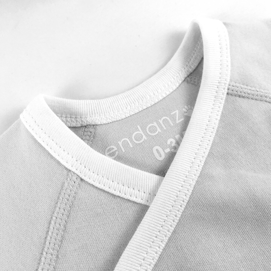 Endanzoo Organic Short Sleeve Kimono Onesie - Grey