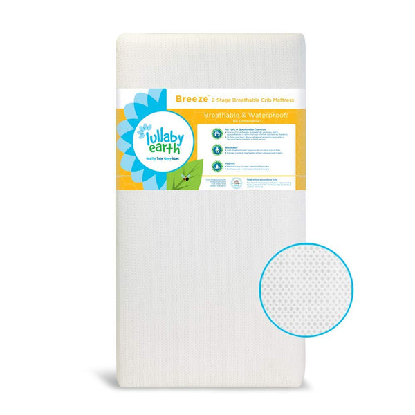 Lullaby Earth Super Lightweight Breeze Crib Mattress - White (LE16 / 2-Stage)
