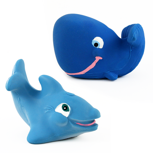 Lanco Natural Rubber Bath Toy - Whale Tino & Dolphin Lalo