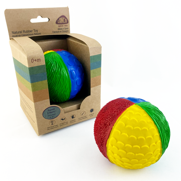 Lanco Natural Rubber Bath Toy - Sensory Ball Primary