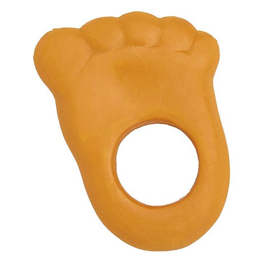 Lanco Natural Rubber Teether - Orange Foot