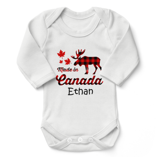 [Personalized] Made in Canada - Organic Baby Bodysuit
