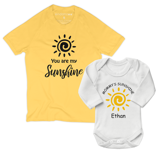 Personalized Matching Mom & Baby Organic Outfits - My Sunshine
