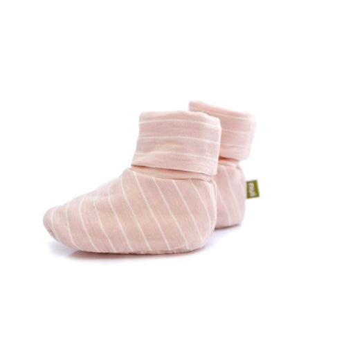 Nui Organics Merino Wool Booties -  Pink Stripe