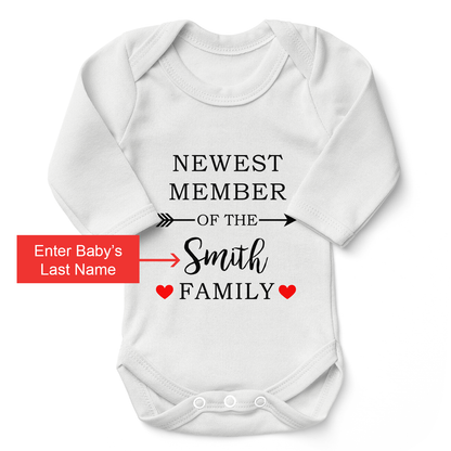 Personalized Organic Baby Bodysuit Set - TWIN Newest Members (white & white)