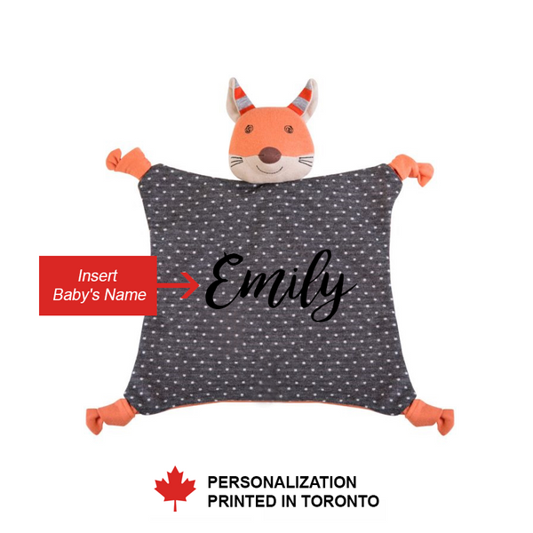 [Personalized] OFB Organic Cotton Baby Blankie - Frenchy Fox