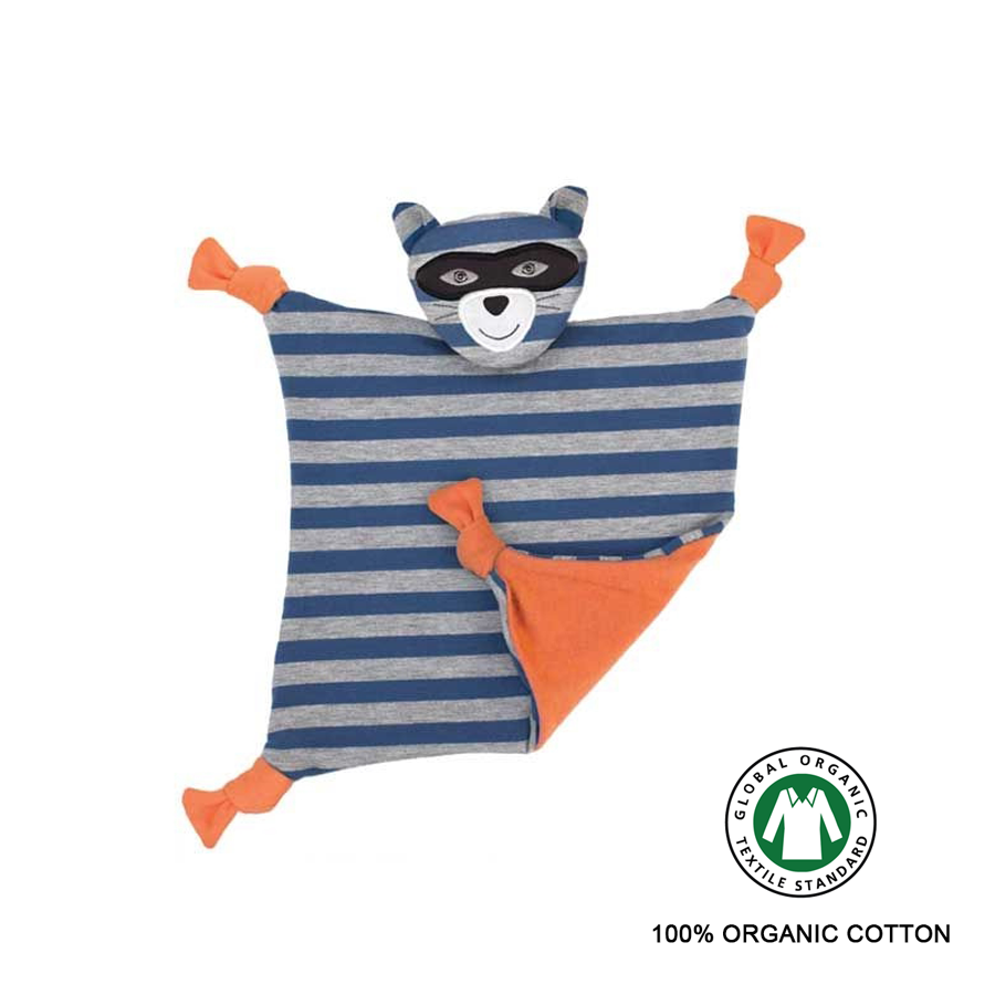 [Personalized] OFB Organic Cotton Baby Blankie - Robbie Raccoon
