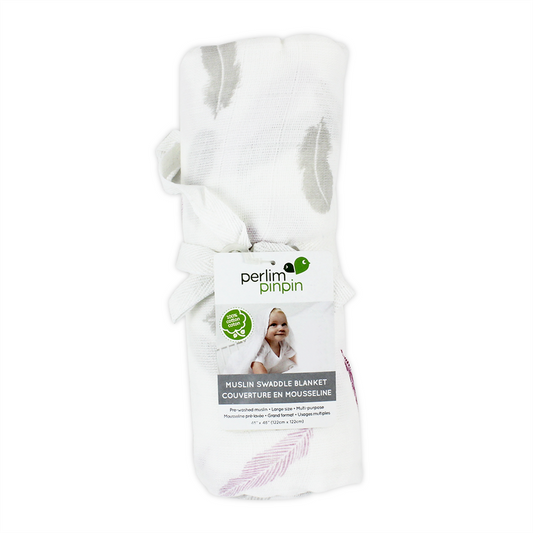 Perlimpinpin Muslin Swaddle - Baies Feather