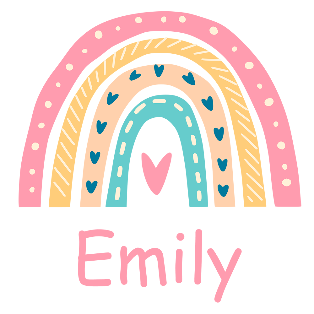 [Personalized] Endanzoo Organic Baby Girl Bodysuit - Pink Rainbow