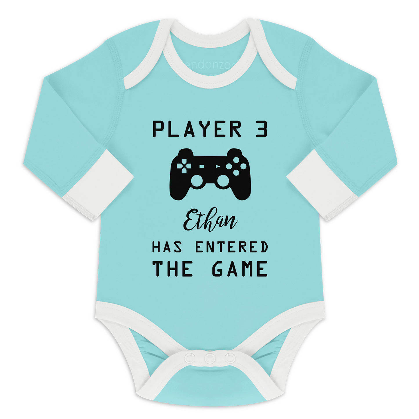 [Personalized] Endanzoo Pregnancy Announcement Organic Long Sleeve Baby Bodysuit - Player 3