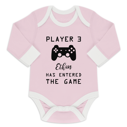 [Personalized] Endanzoo Pregnancy Announcement Organic Long Sleeve Baby Bodysuit - Player 3