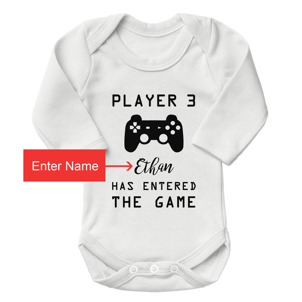 [Personalized] Endanzoo Matching Family Organic T-Shirts I Pregnancy Announcement Outfits - Gamers (White)
