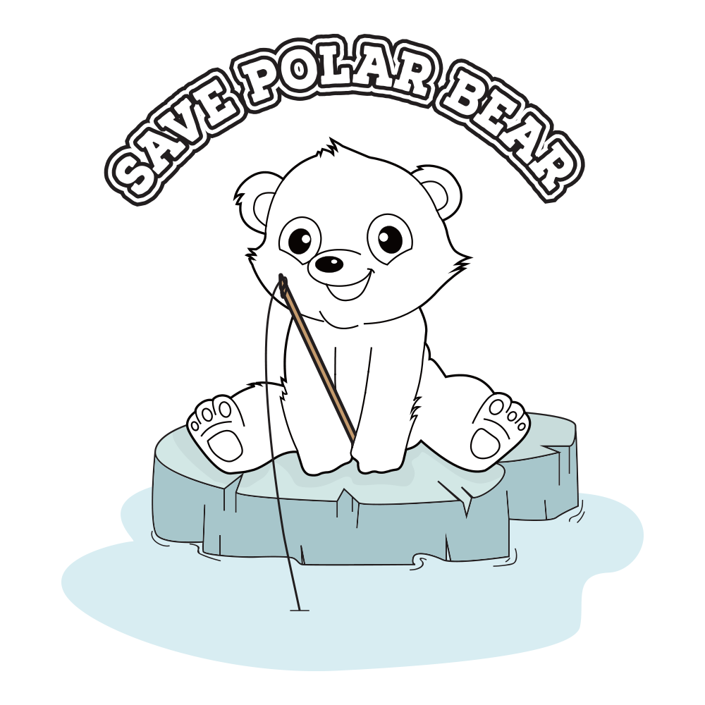 Endanzoo Organic Long Sleeve Bodysuit - Polar Bear on Sea Ice