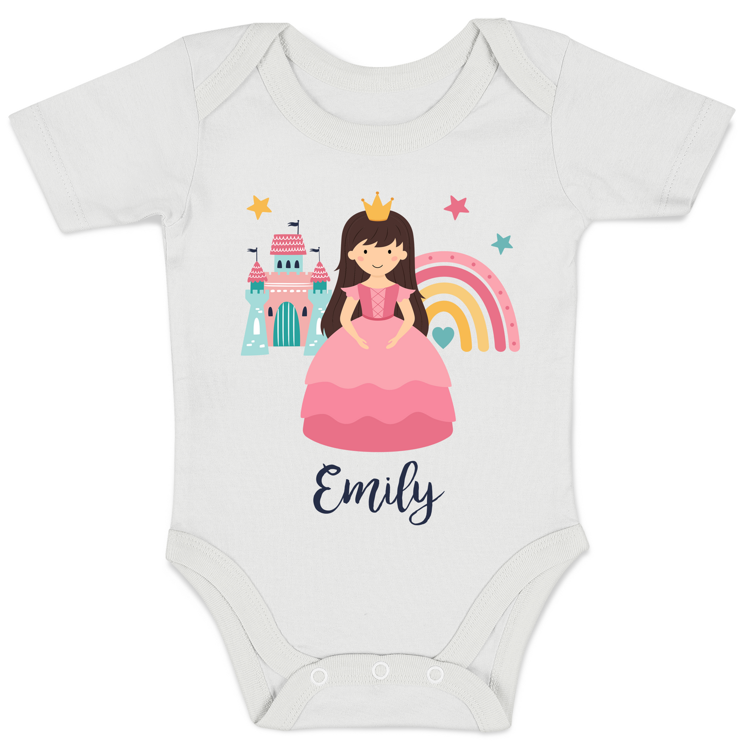 [Personalized] Endanzoo Organic Long Sleeve Baby Bodysuit - Magical Princess