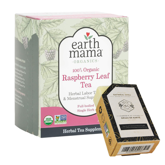 Crate 61 Organic Bar Soap (Oatmeal Shea) + Earth Mama's Organic Raspberry Leaf Tea