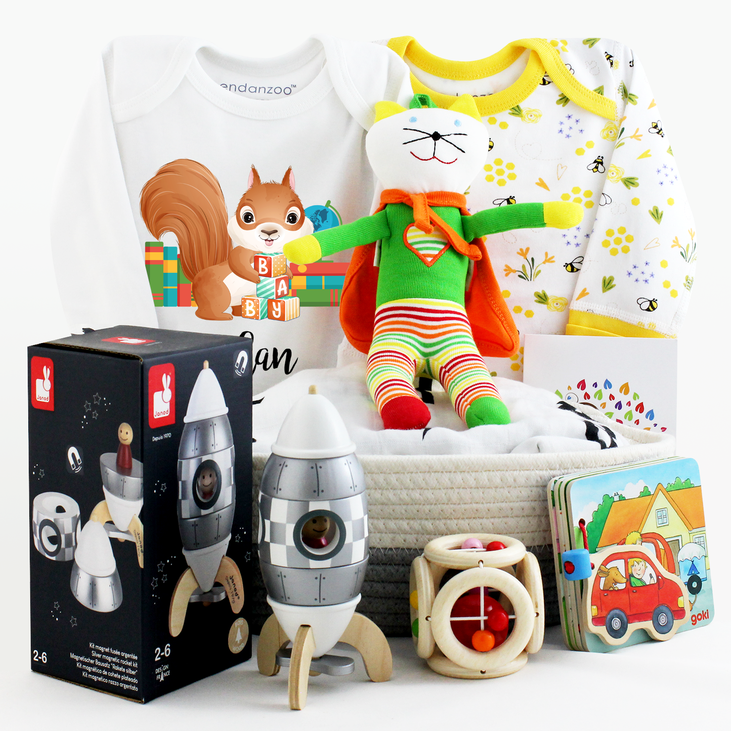 Zeronto Baby Gift Basket - Little Rocket Scientist & Friends