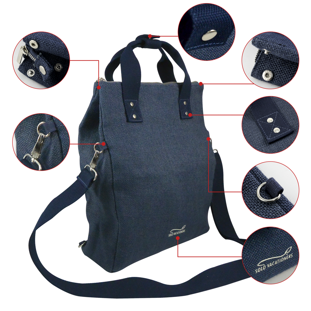 3-in-1 Eco-Friendly Jute Minimalist Convertible Travel Backpack